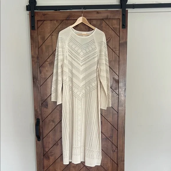 H&M | Dresses | Hm Cream Long Sleeve Sweater Dress | Poshmark